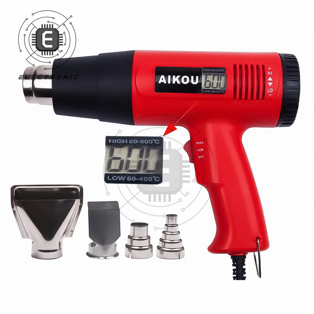 Hot Air Gun Digital LCD Display Electric Heat Soldering Shrink Wrapping Power Tool EU US Plug 220V 110V 1800W 2000W