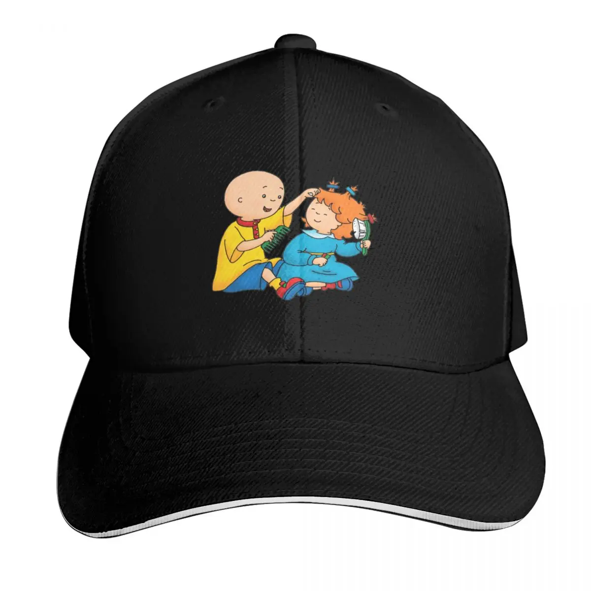 Boné de beisebol Caillou, Caillou e o cachorro, preto, da marca Man, estilo dad hat, para proteção solar, para meninas e homens.