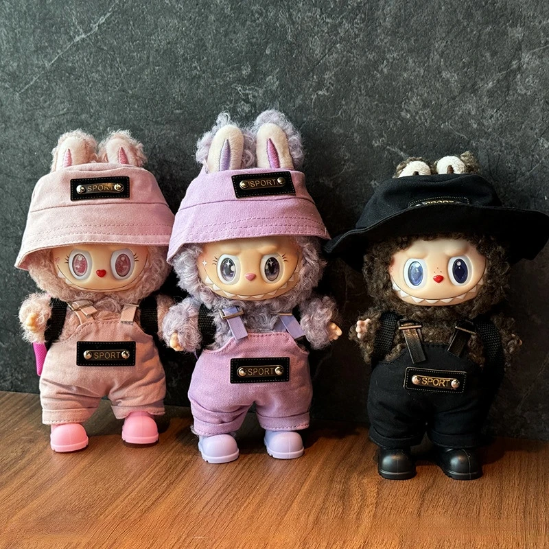 Doll Outfit For 1st/2nd/3rd Gen LABUBU 15/17cm High-Energy 3.0 Collection Cool Sporty Overalls With Hat/Backpack Set