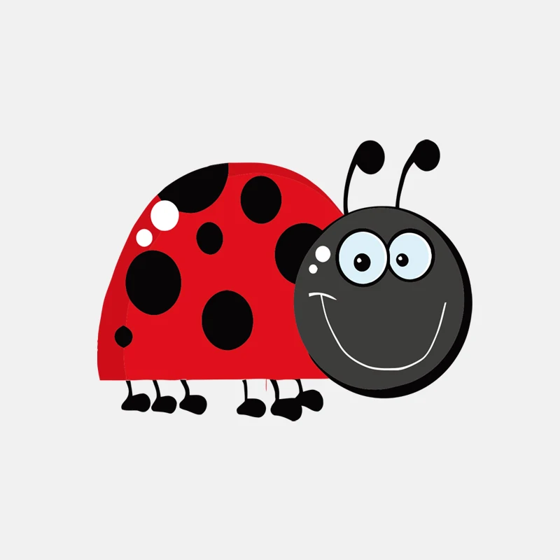 

Z1092# Self-adhesive Decal For Smile Ladybug Car Sticker Waterproof Auto Decors on Bumper Rear Window Laptop