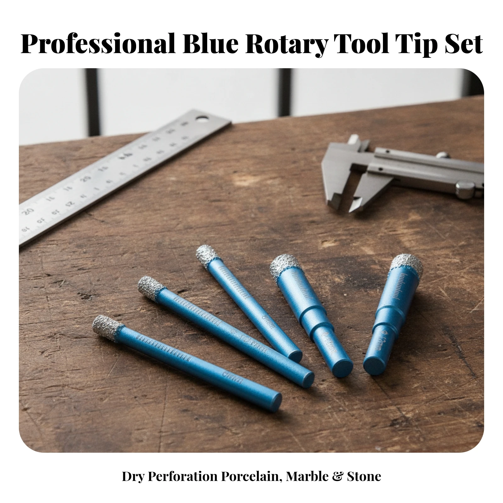 5 Pieces Diamond Drill Bit Set Wear-Resistant Diamond Hole Saw Set Dry Core Abrasive Tool Sharp for Tradespeople - view 5