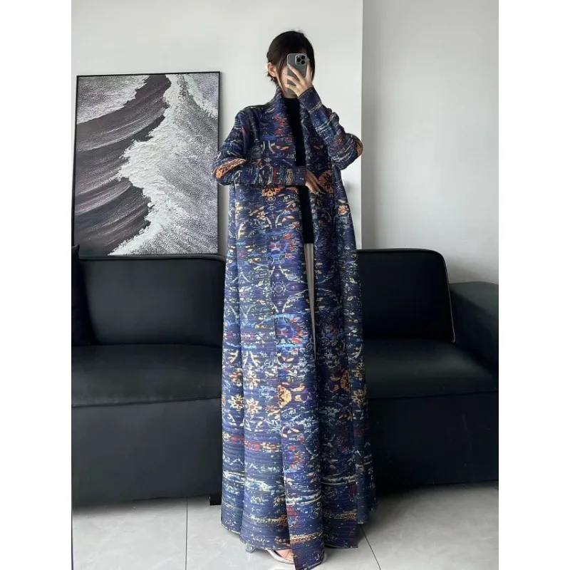 Saudi Arabian Robe Women's Fashion Elegant High Quality Summer New Original Designer's Long Coat Cardigan with Belt Dress