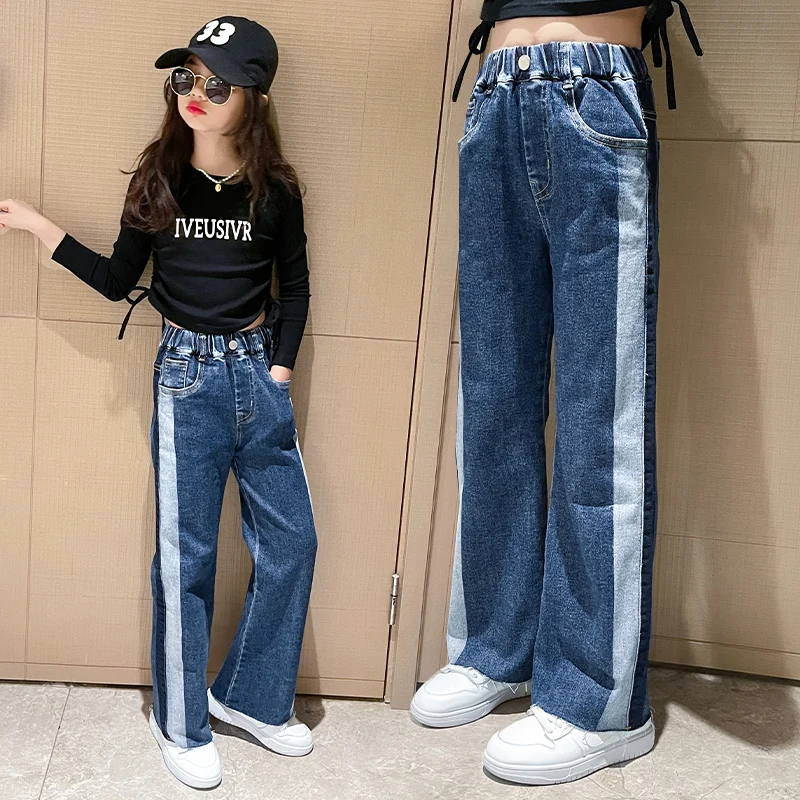 

Striped Spring Autumn Outdoor children's Jeans Brand Luxury Design 2022 New Sweatpants Winter Boys Trousers Girls Leggings Cheap