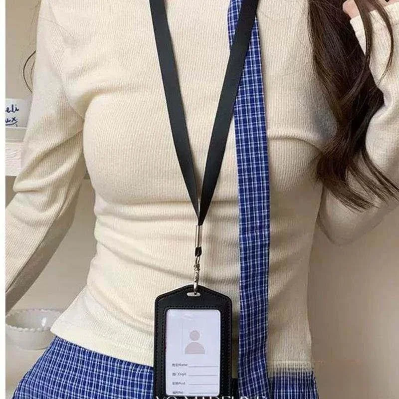 Protective Sleeve Necklaces Work ID Card Holder Bus Access Card Chain Sweater Chain Fashion Blogger Essential Accessory