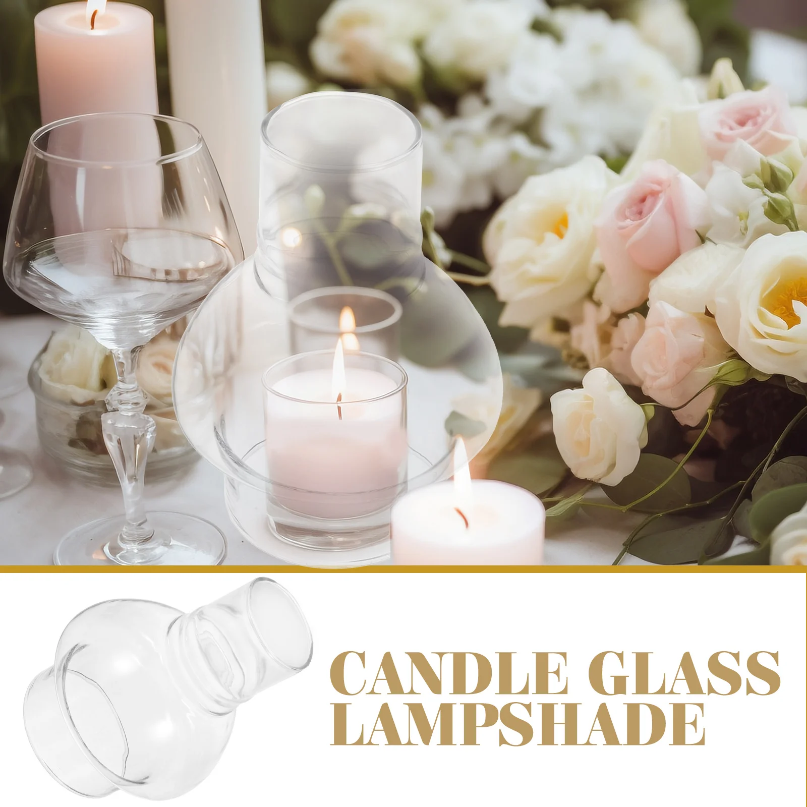 Cover Glass Candleholder Sleeve Clear Glass Covers Vintage Style Safe Reliable Material Windproof