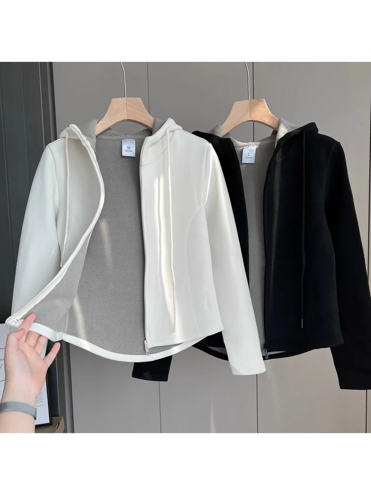 

Женская осенне-зимняя утепленная короткая куртка-кардиган с капюшоном на молнии, с подогревом, в корейском стиле, стандартный размер