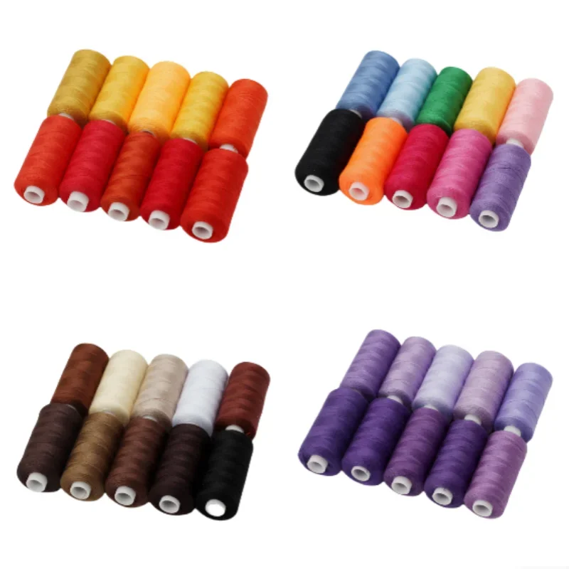 10 Rolls/Set Polyester 402 Sewing Thread For Manual and Mechanical Use, 400 Yards, DIY