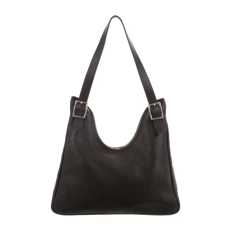 Luxury Handbag Women Master Quality Pebbled Leather Minimalist Designer Shoulder Bag Silver Buckle Detail Hobo Crossbody Bag
