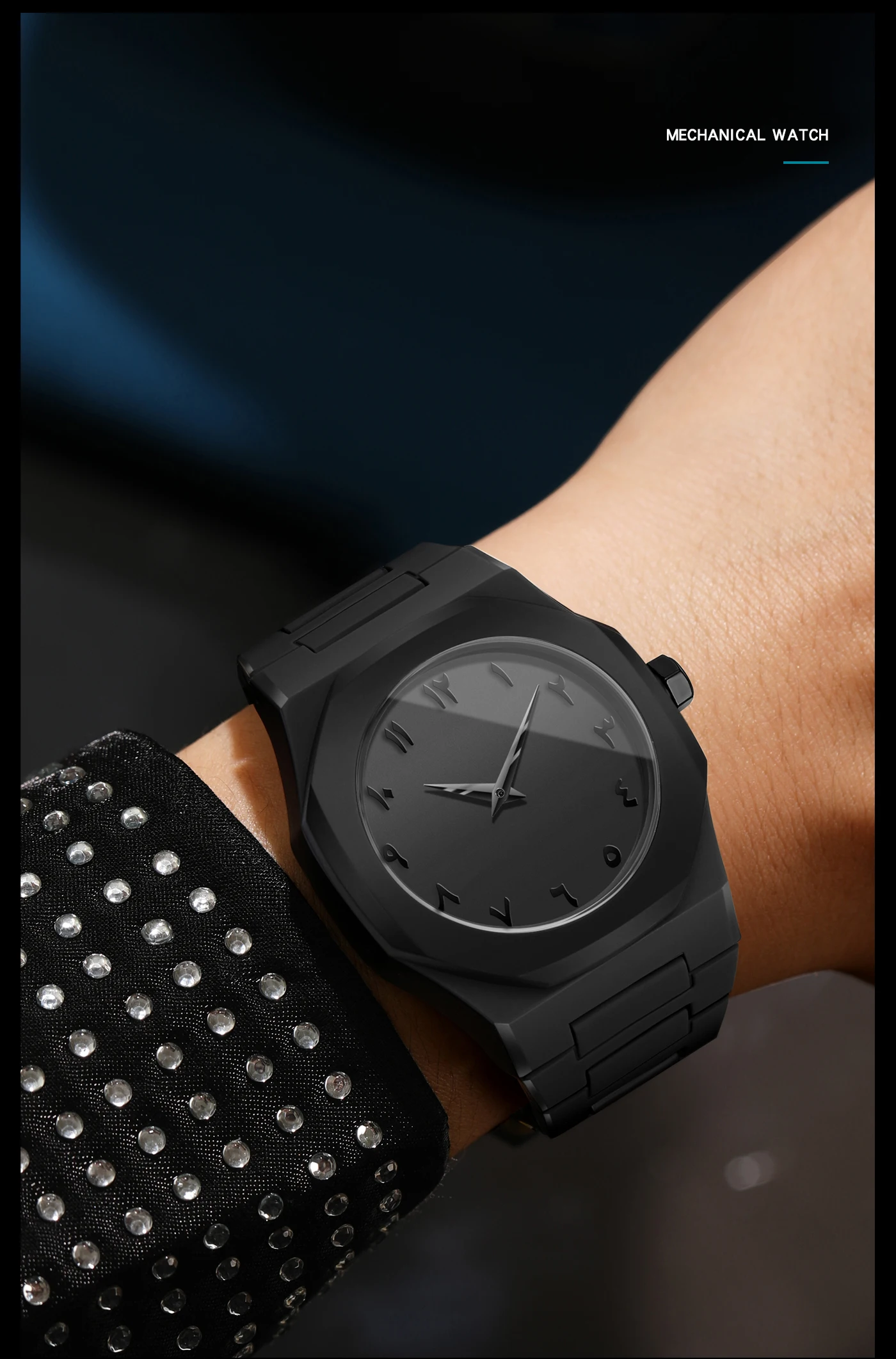 ساعة BINBOND Creative Middle East العربية كوارتز رقمية للرجال، رسم حديث وبسيط، تصميم إبداعي مقاوم للماء للرجال