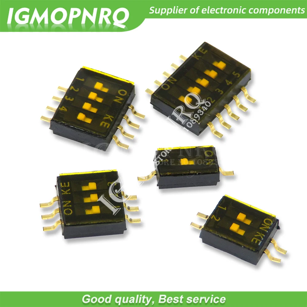 5PCS SMD SMT Slide Type Switch 1P 2P 3P 4P 5P 6P 8P 10P 1.27mm Position Way DIP Black Pitch Toggle Switch Black Snap Switch