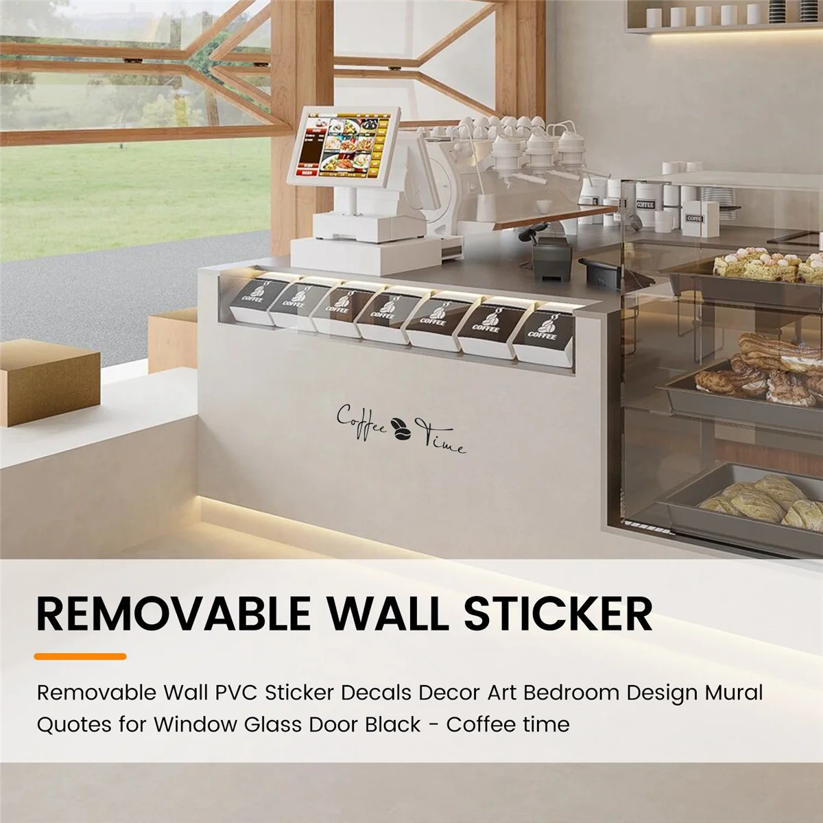 Removable Wall Sticker Removable Wall PVC Sticker Decals Decor Art Bedroom Design Mural Quotes for Window Glass Door Black - Cof