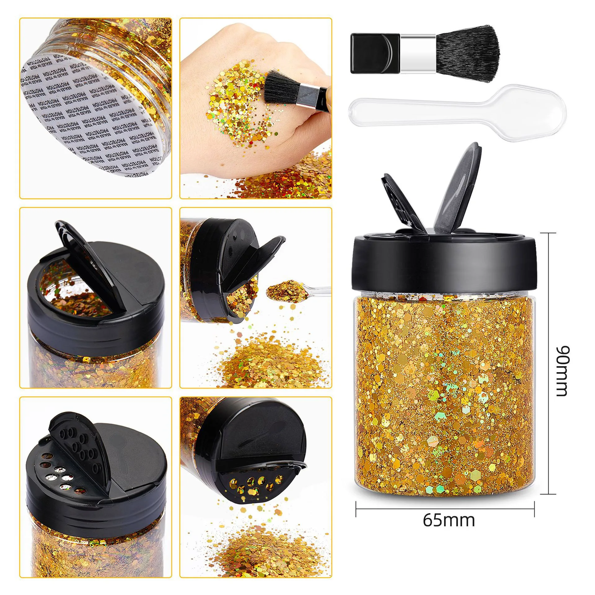 100g Cosmetic Grade Holographic Chunky Glitter for Nail Face Hair Eye Body Art