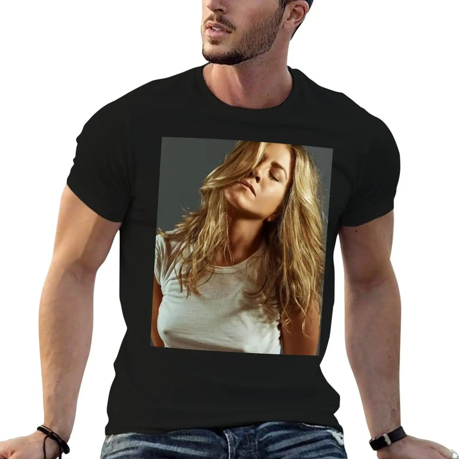 Jennifer Aniston - Album T-Shirt Casual Light Summer Short Sleeve Top