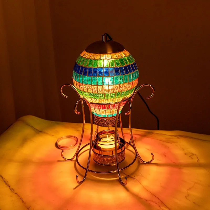 Hot air balloon aromatherapy wax melting lamp, living room bedroom dining room hotel yoga decorative table lamp