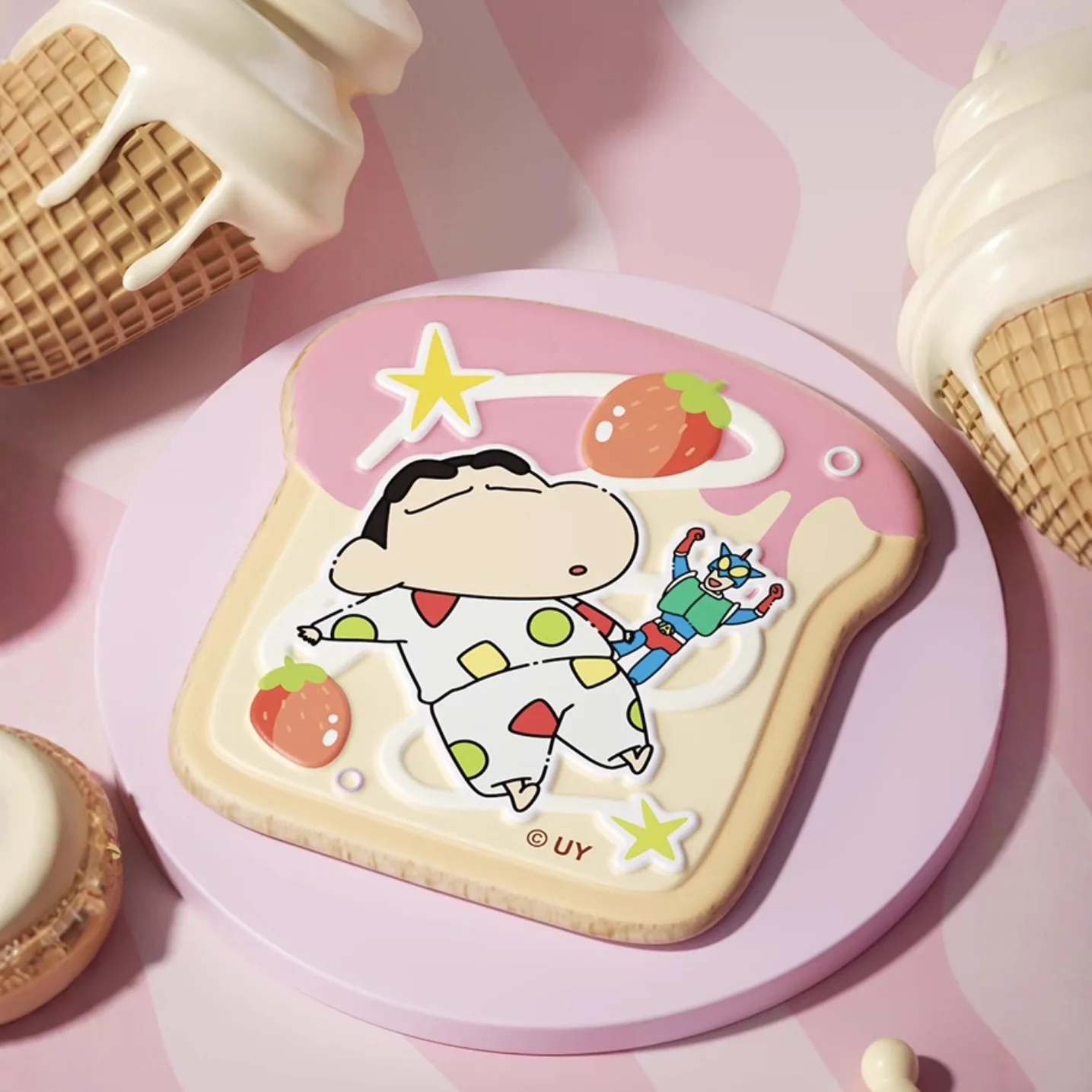 ملصقات ثلاجة توست خشبية أصلية من شين تشان، لعبة تلوين لطيفة، هدايا عيد ميلاد للأطفال