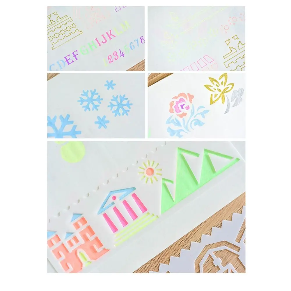 Album fotografico scavato Copia dipinta a mano Stencil Modelli di disegno per scrapbooking Stencil da disegno Stencil per lettere Modello fai da te