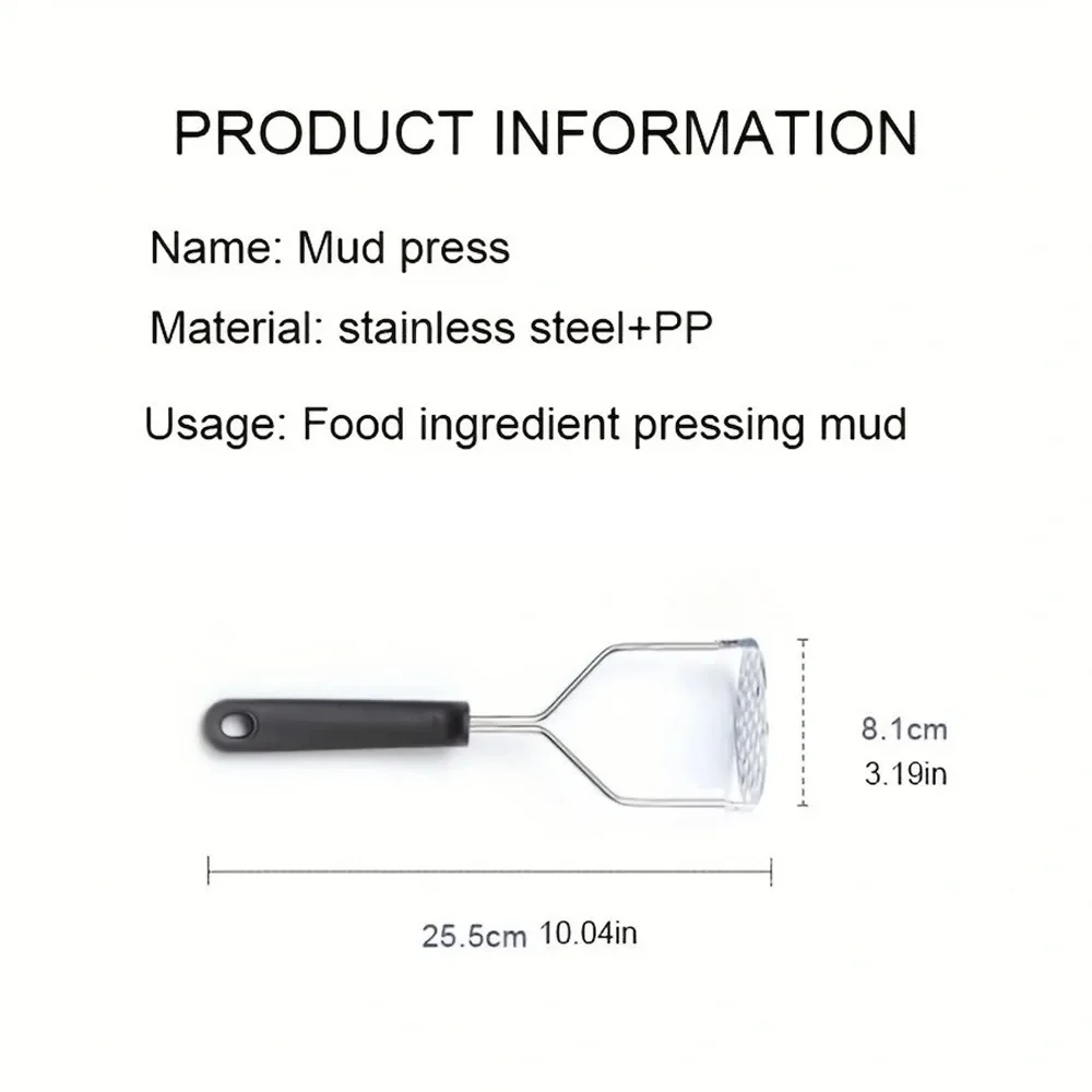 Stainless Steel Potato Masher Manual Fruit Vegetable Pressure Mud Machine Kitchen Children Food Crusher Complementary Gadget view 6