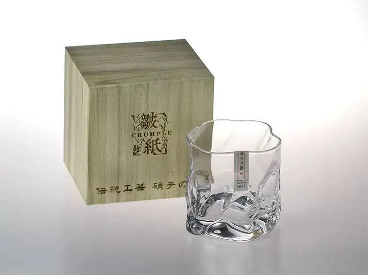 Japanese Edo Designer Crumple Paper Irregular Shape Crystal Faceted Der Whiskybecher Whiskey Whisky Rock Glass Artwork Wine Cup