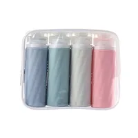 4pcs/set Refillable Empty Lotion Bottle Travel Portable Shampoo Container Lotion Dispenser 90ml Silicone Leakproof Travel Bottle