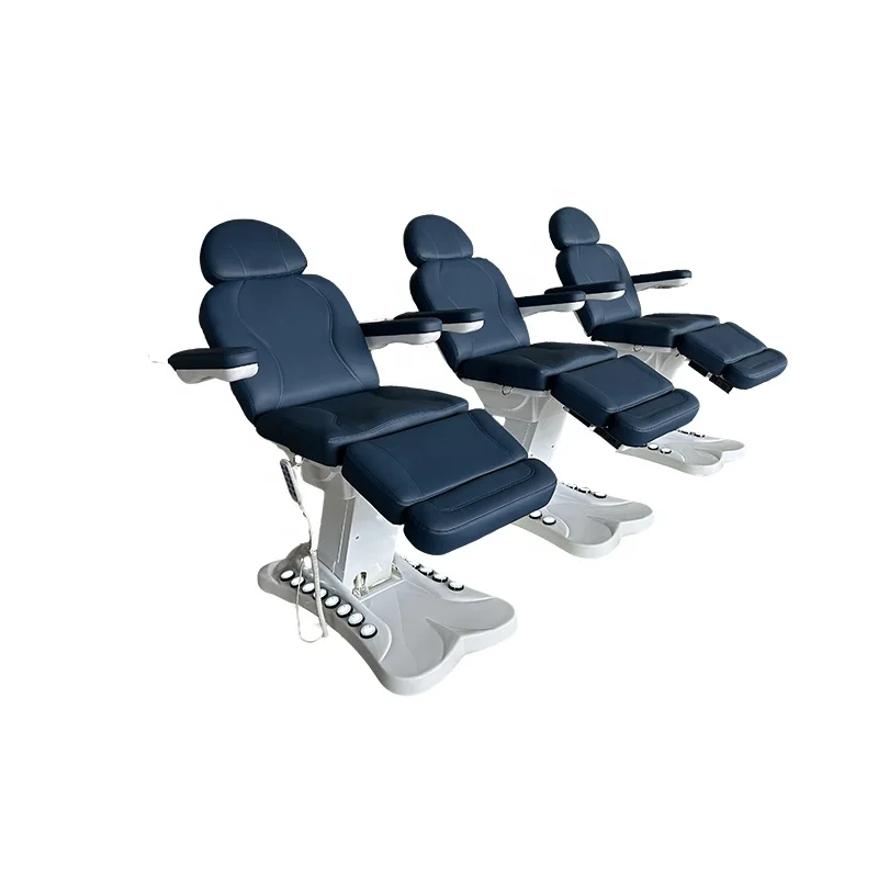 Multi Motor Adjustable Height Recline Backrest Leg Section Memory Foam Leather Heated Electric Beauty Bed