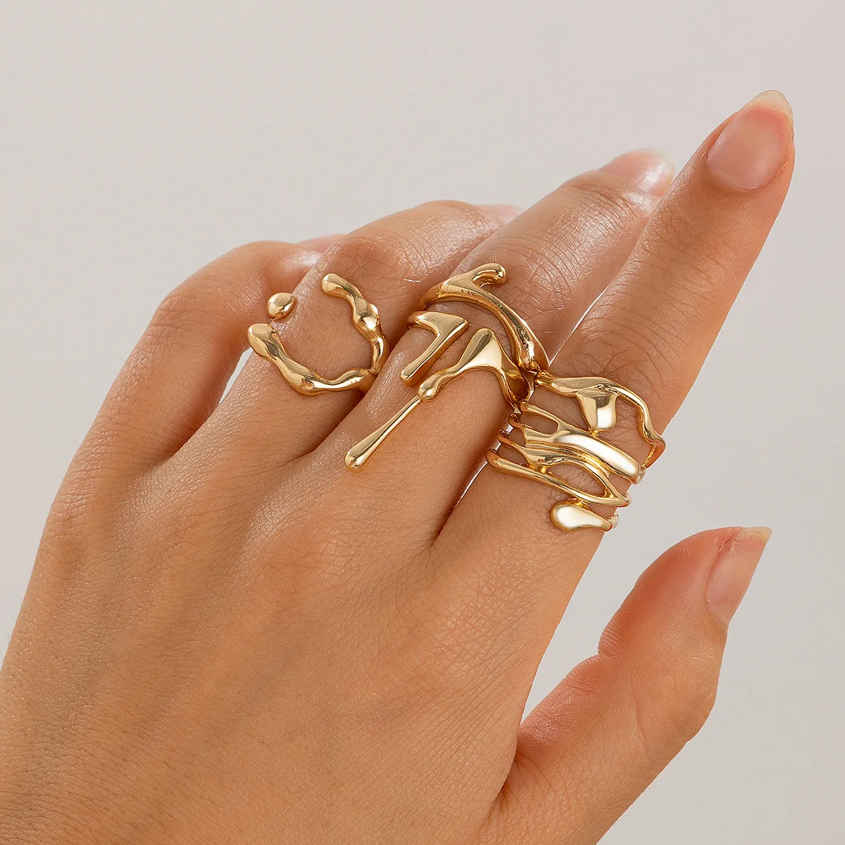 

Kshmir 1 sets Irregular lava open ring Retro simple fashion open female engagement party woman jewelry