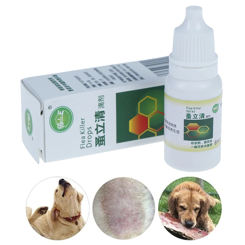 8ml Pets Dog Cat Anti-flea Drops Insecticide Flea Lice Insect Killer Spray