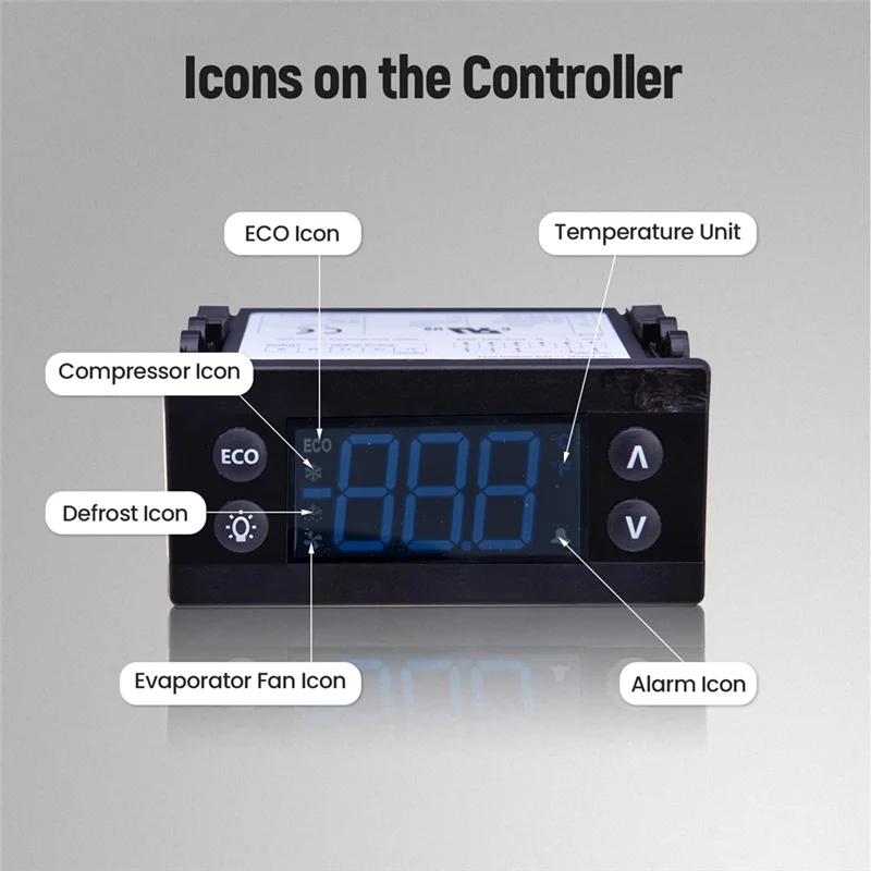 Temperature Controller Kit Electronic Refrigeration Controller With Dual Sensor Probes 00C30-123D-03 080G3492-T88C