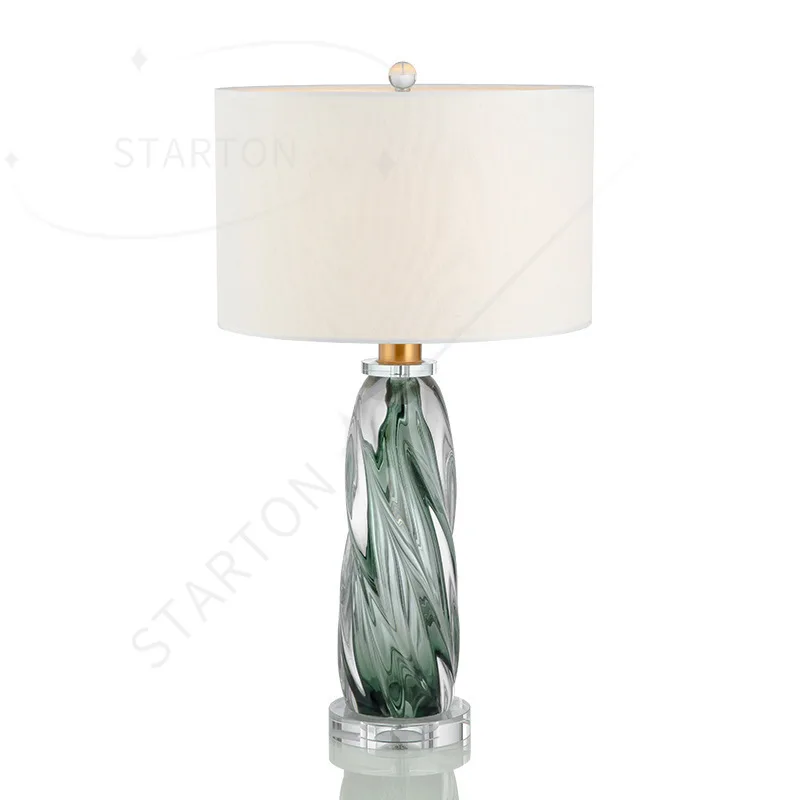 Creative Crystal Glass Table Lamp American Simple Living Room Bedroom Model Room Designer Home Decoration Table Lamp
