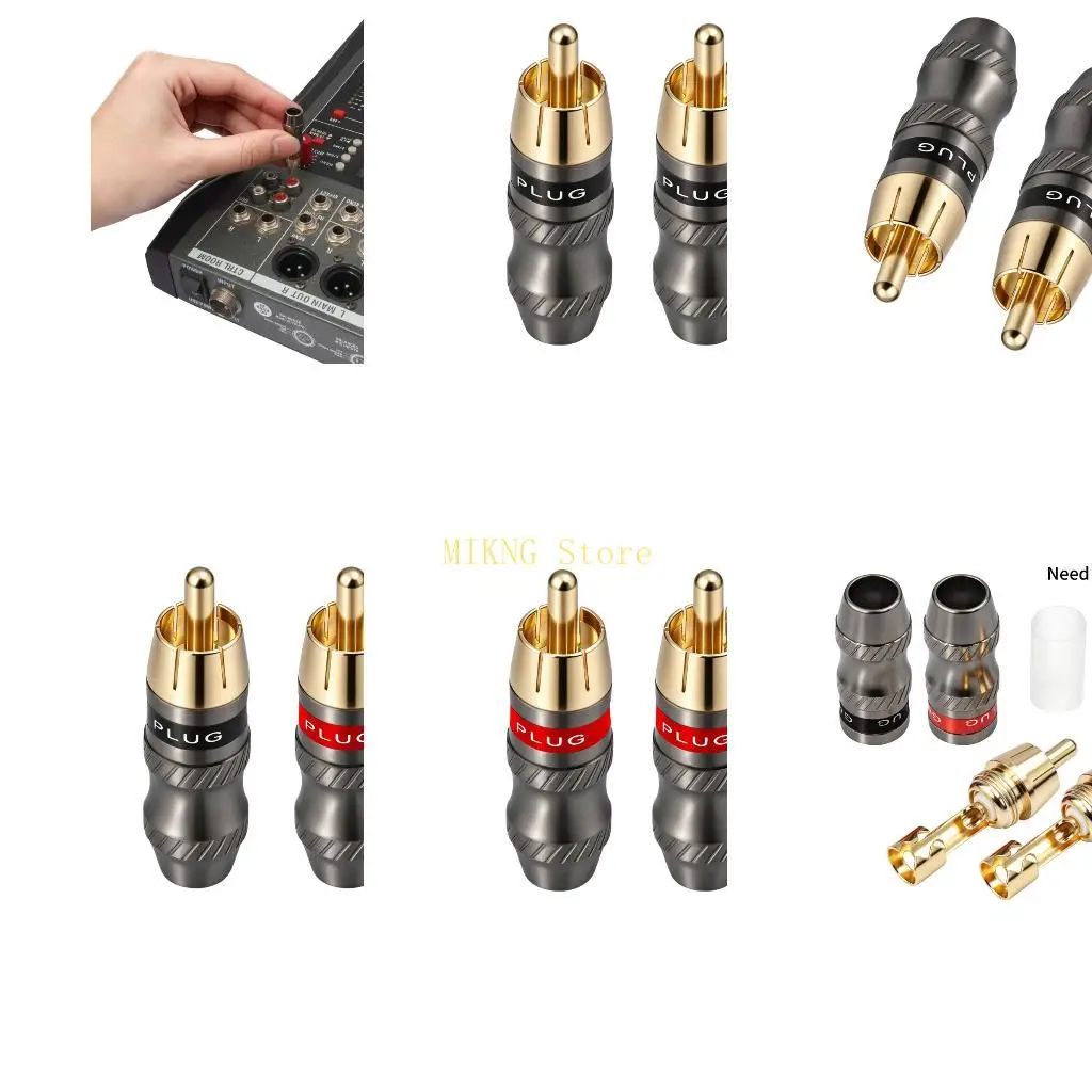 Alloy Male Plugs Connector 2 Pack for Auditory Cable Building Solder Installation and Port Equipment Repair Best Sale