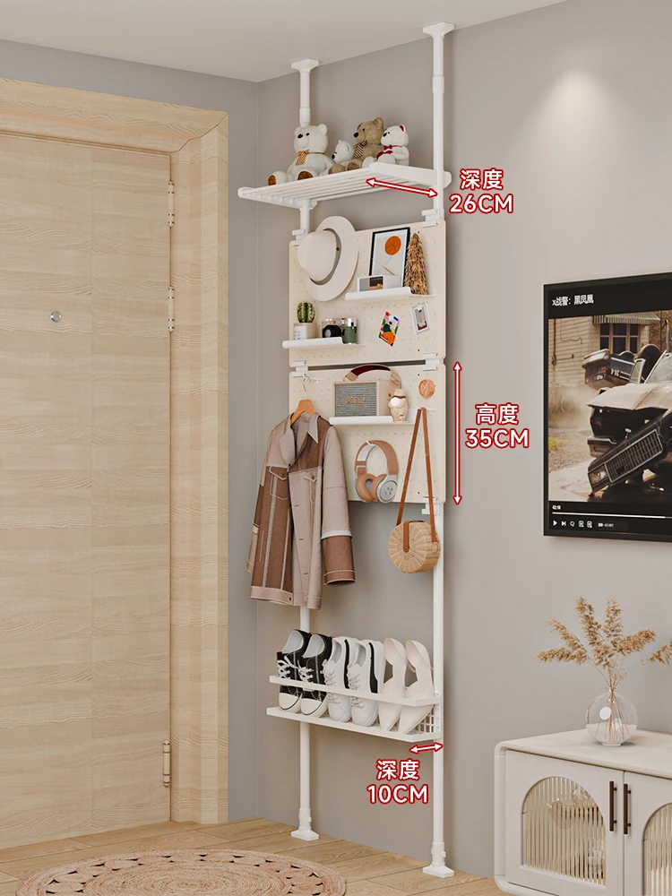 

Coat rack, hole board at the back of the door, shoe rack, hanger, hanger at the entrance