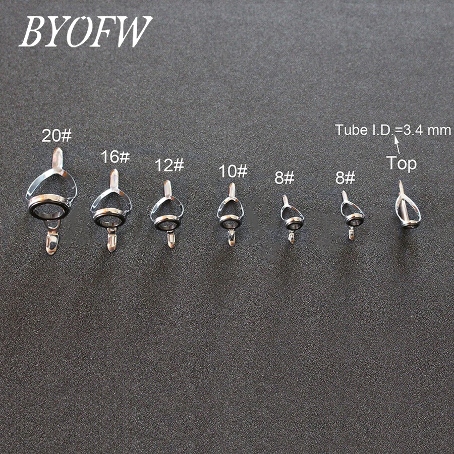 BYOFW 7 PCS/bag Stainless Steel Ceramics Boat Eye Line Ring Fishing Rod Guide Pole Building Repair DIY Replacement Accessories