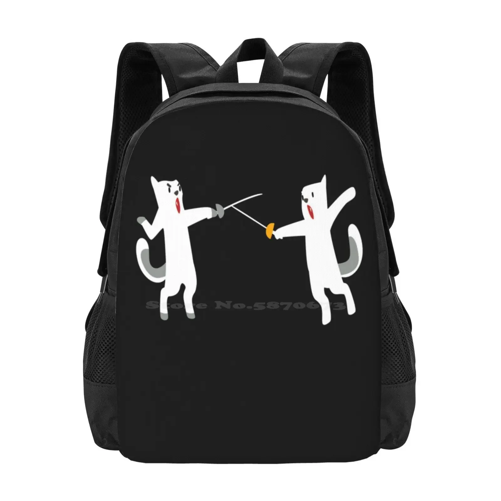 

Fencing Cats Cat Fencing Fencers Fencing Hot Sale Schoolbag Backpack Fashion Bags Kitten Fencing Fight Cats Saber Sword Foil