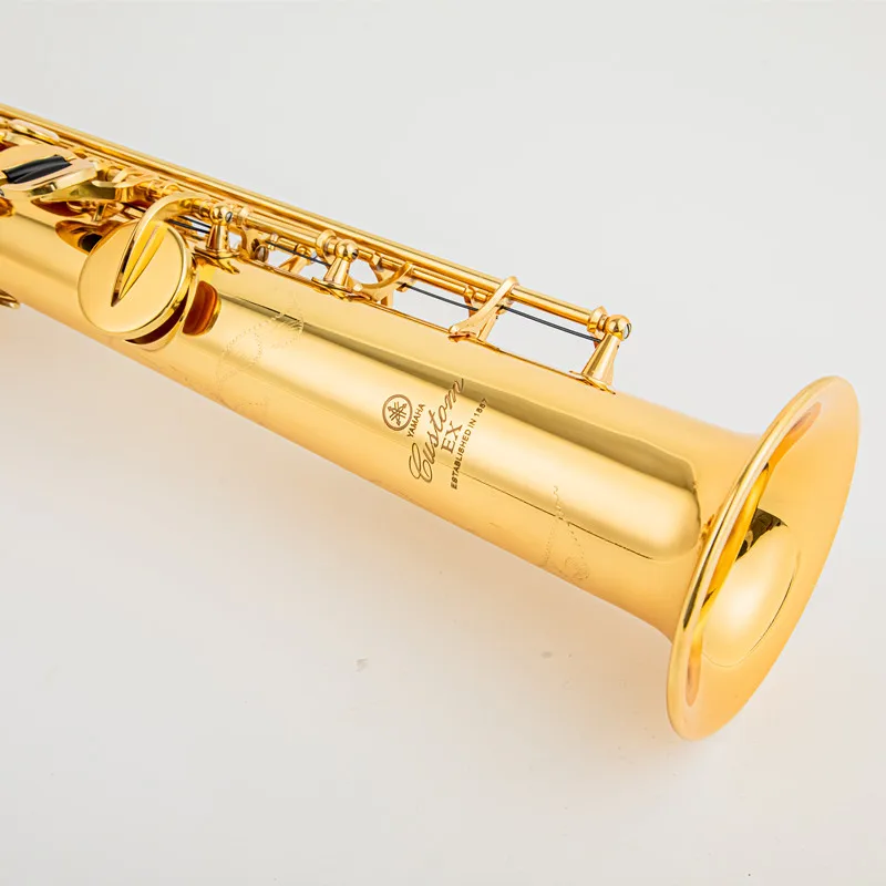 Made in Japan 875EX Soprano Saxophone B-Flat Straight Gold Lacquered Body musical instrument professional with Case Accessories