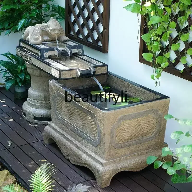 TTT Chinese-style flowing water ornament circulation outdoor courtyard outdoor fish pond, landscaping fish tank
