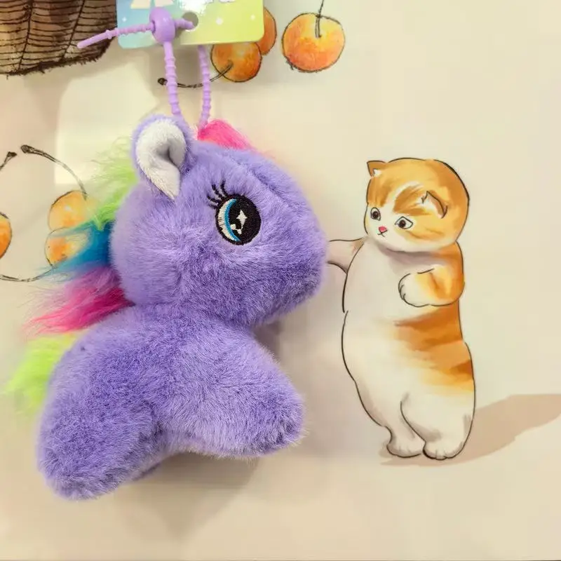 

13cm New Simulation Color Pony Backpack Pendant Doll Stuffed Plush Toy Cartoon Anime Cute Pillow Fun Doll Suitable Gift