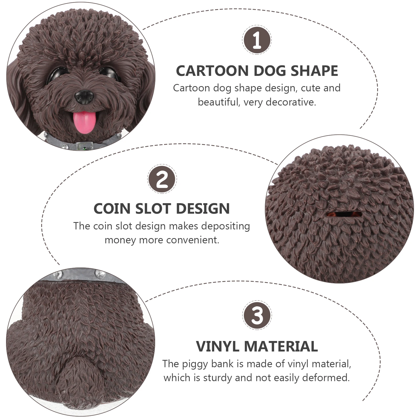 

Random Color Dog Piggy Bank Strong Vinyl Material Large Storage Capacity Kids Money Jar Fun Savings for Baby First Coin Gift