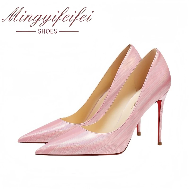 

High heels women's cannon shoes shallow mouth patent leather new pointed sexy temperament single shoes women's thin high heels
