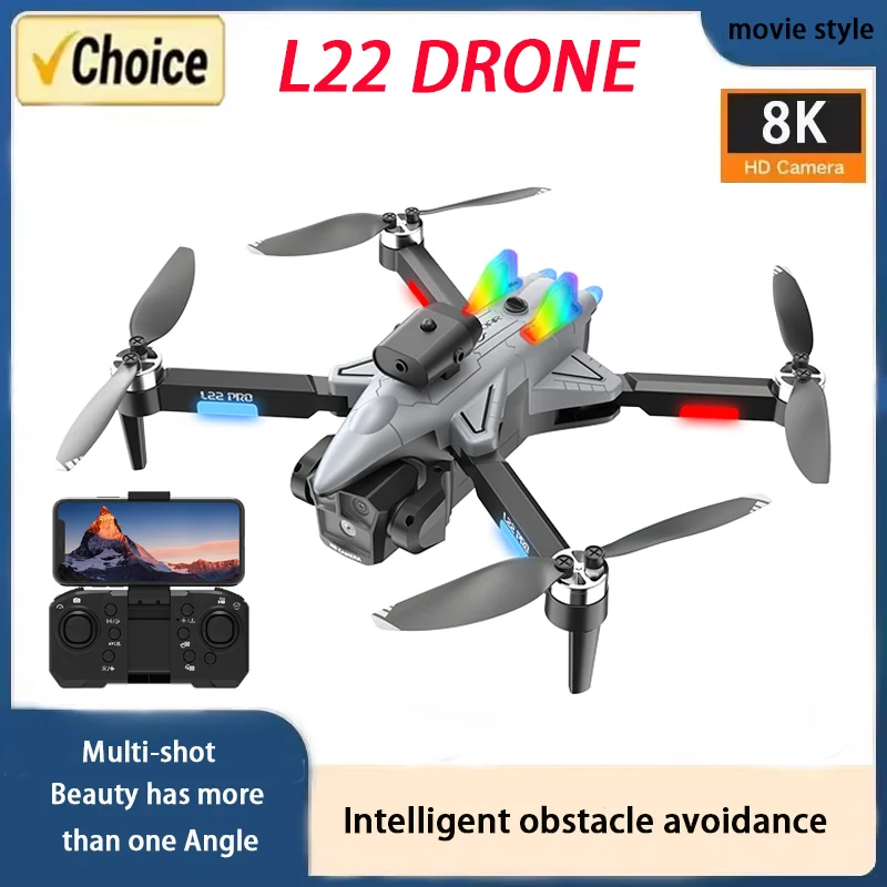

Clearance L22 PRO Drone 8K HD Professional Triple Camera Brushless Obstacle Avoidance Optical Flow Foldable RC Dron Toys Gifts
