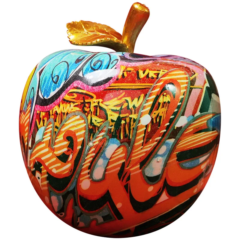 

Figurines Statue Sculpture House Living Room Home Decor Decorative Nordic Modern Graffiti Style Painted Colored Apples