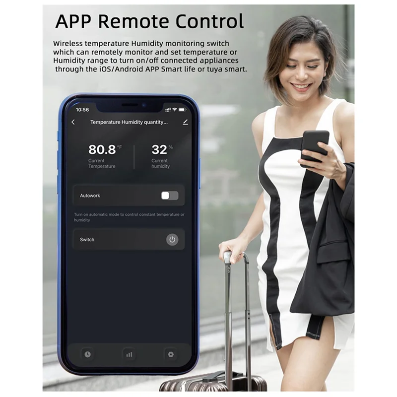 A29F-White Smart Switch Tuya Wireless Control With Power Consumption Monitoring Temperature And Humidity Thermostat For Alexa