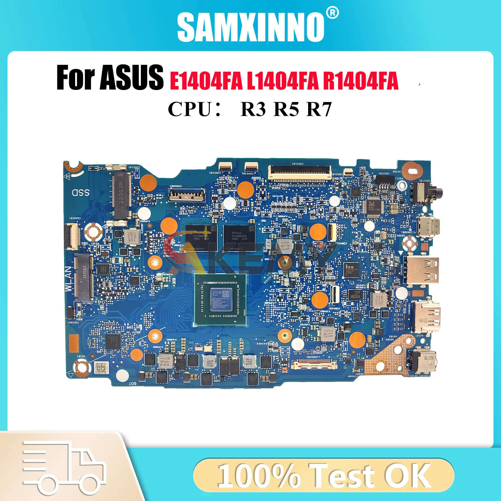 

E1404FA Материнская плата для ноутбука ASUS EeeBook E14 R1404FA E1404FA E1404F L1404FA Материнская плата с процессором R3 R5 R7 100% tests OK быстрая доставка