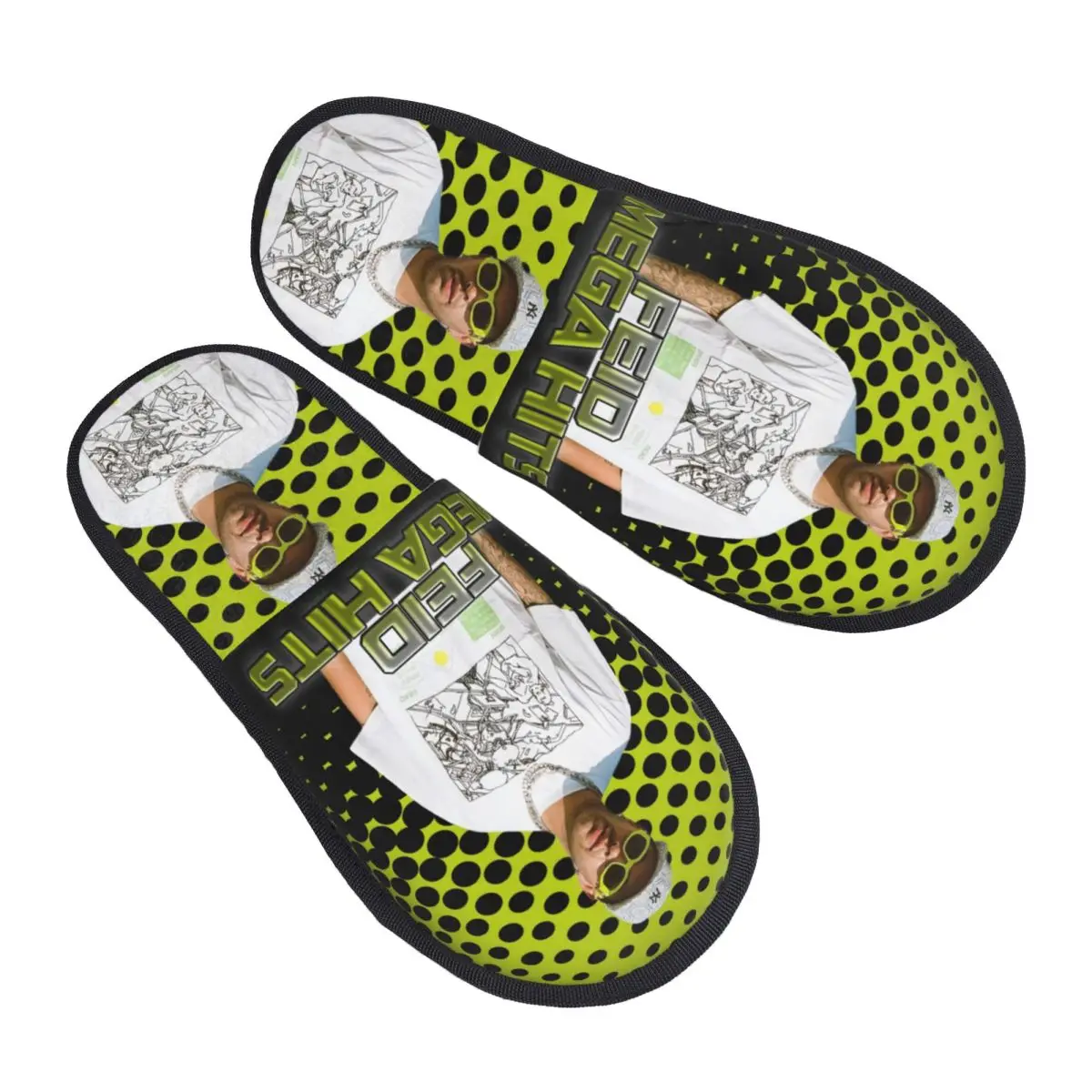 

Колумбийские домашние тапочки Ferxxo, удобные тапочки из пены с эффектом памяти, рэпер 90-х годов, рэпер, музыка, певица, автор песен, тапочки без шнуровки для спальни