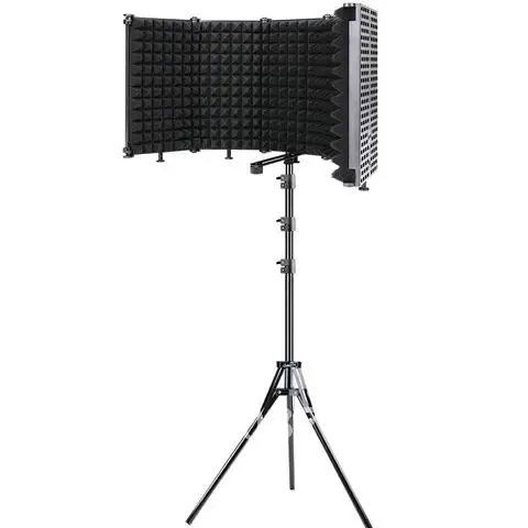 Studio Professional Microphone Pop Filter with Foldable Tripod Wind Screen Isolation Shield for bm800 Microphone Recording Foam