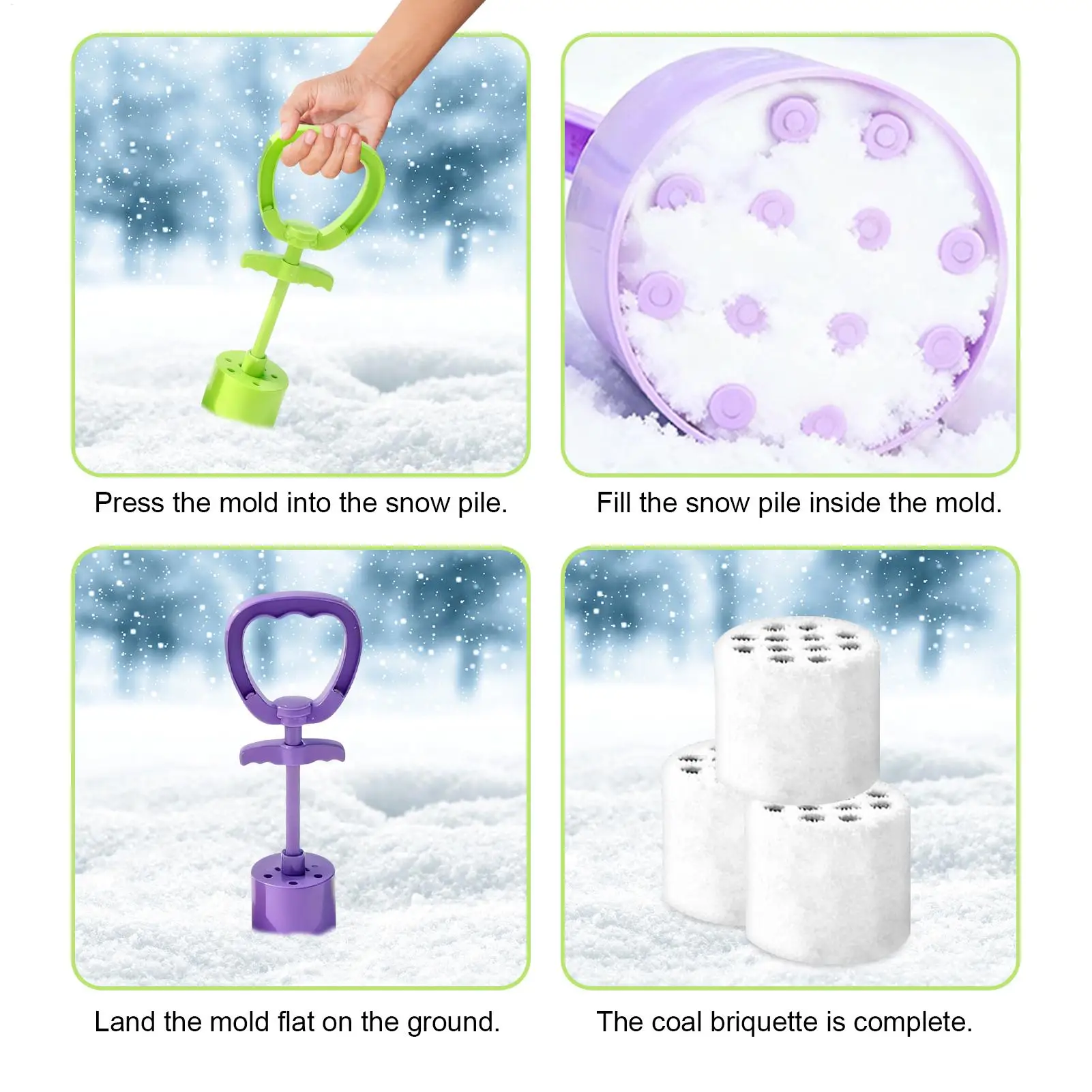 مجموعة قوالب الرمل على شكل قرص الفحم على شكل قرص العسل ألعاب الشاطئ الصيفية أدوات لعب الثلوج في الشتاء للأطفال في مرحلة ما قبل المدرسة في الفناء الخلفي والحديقة #5