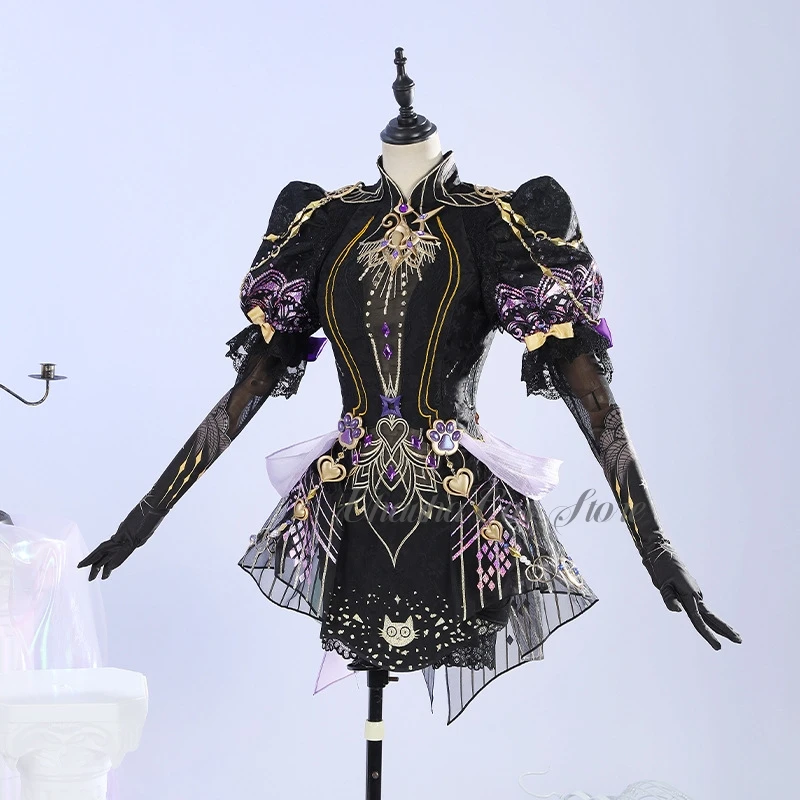 Игра Naraka Bladepoint Feria Shen, карнавальный костюм, черно-белое платье принцессы Лолиты, аниме, женские платья для ролевых игр на Хэллоуин
