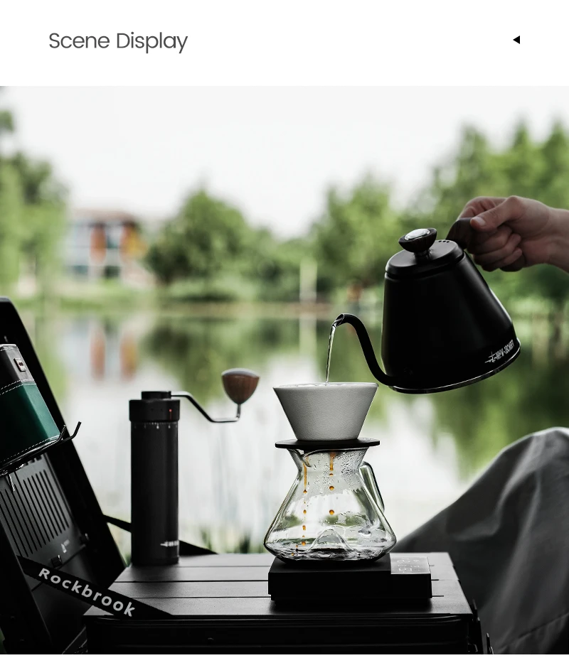 MHW-3BOMBER Hill Coffee Server Guide Extraction Pour Over Coffee Server Ergonomic Handle High-Borosilicate Glass For Barista