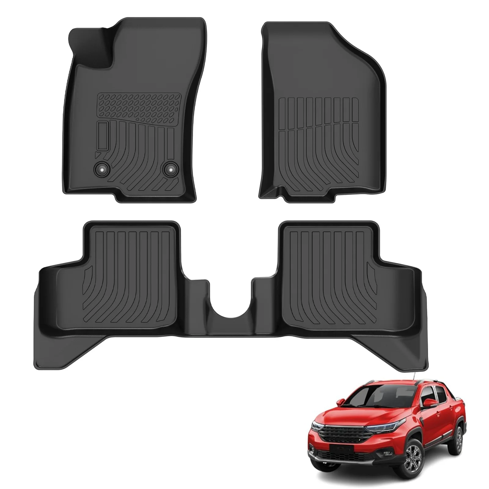 

All-Weather Durable TPE Car Floor Mats for Fiat Strada 2020-2024 Exclusive Protection