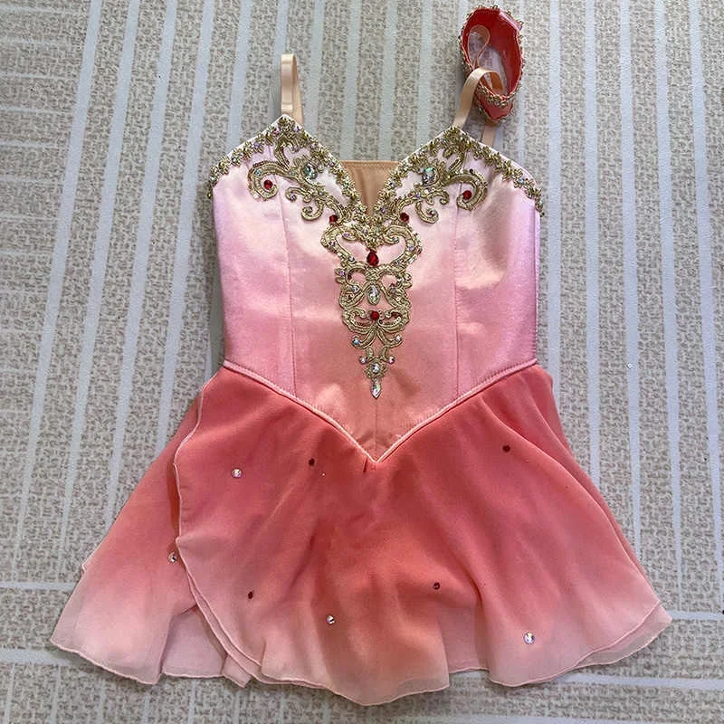 Ballet Dance Variation Costume Performance Short Skirt for Adults and Children Transitional Color Customization Competition New