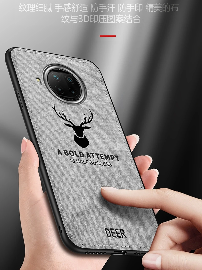 For Xiaomi Redmi Note 9T Case Luxury Soft Silicone+Hard fabric Deer Slim Protective Back Cover Case for xiaomi redmi note 9t 5G