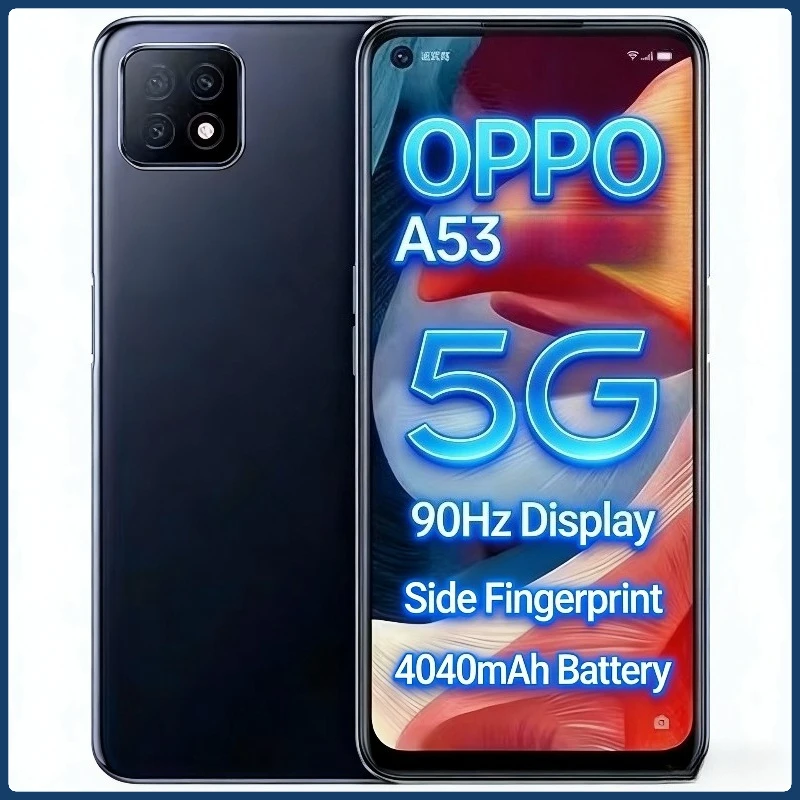 OPPO A53 5G أبعاد الهاتف المحمول 720 معالج 6.5 "120 هرتز معدل أخذ العينات اللمس الجانب بصمة 16MP كاميرا ثلاثية 4040mAh #2